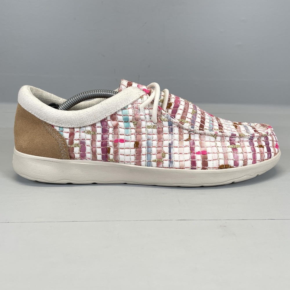 Sanuk Casual Shoes Womens Size 9 Multicolor Cork Comfort Flats Slip On Sneakers